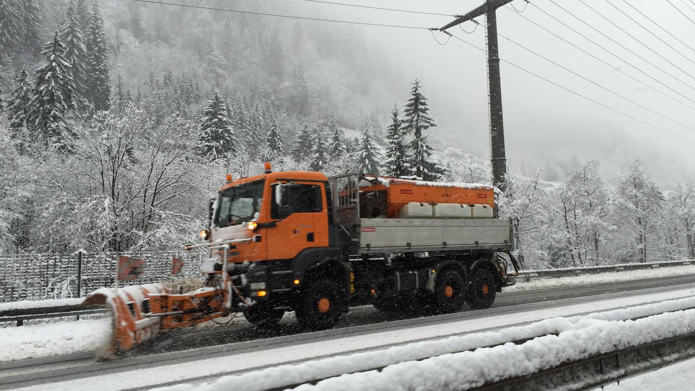 Spazzaneve in azione