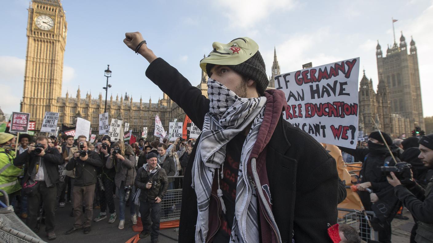 Gli studenti in corteo