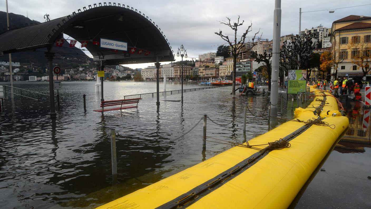 Il lago esondato a novembre a Lugano