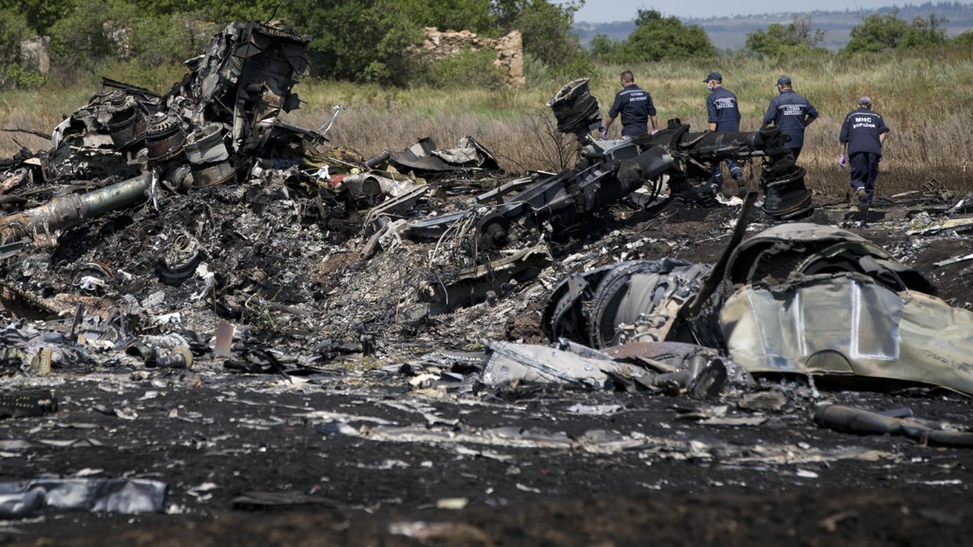 Era rimasto poco dell'aereo abbattuto lo scorso 17 luglio