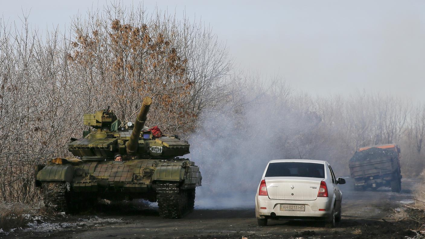 Un carro armato dei secessionisti nell'est dell'Ucraina
