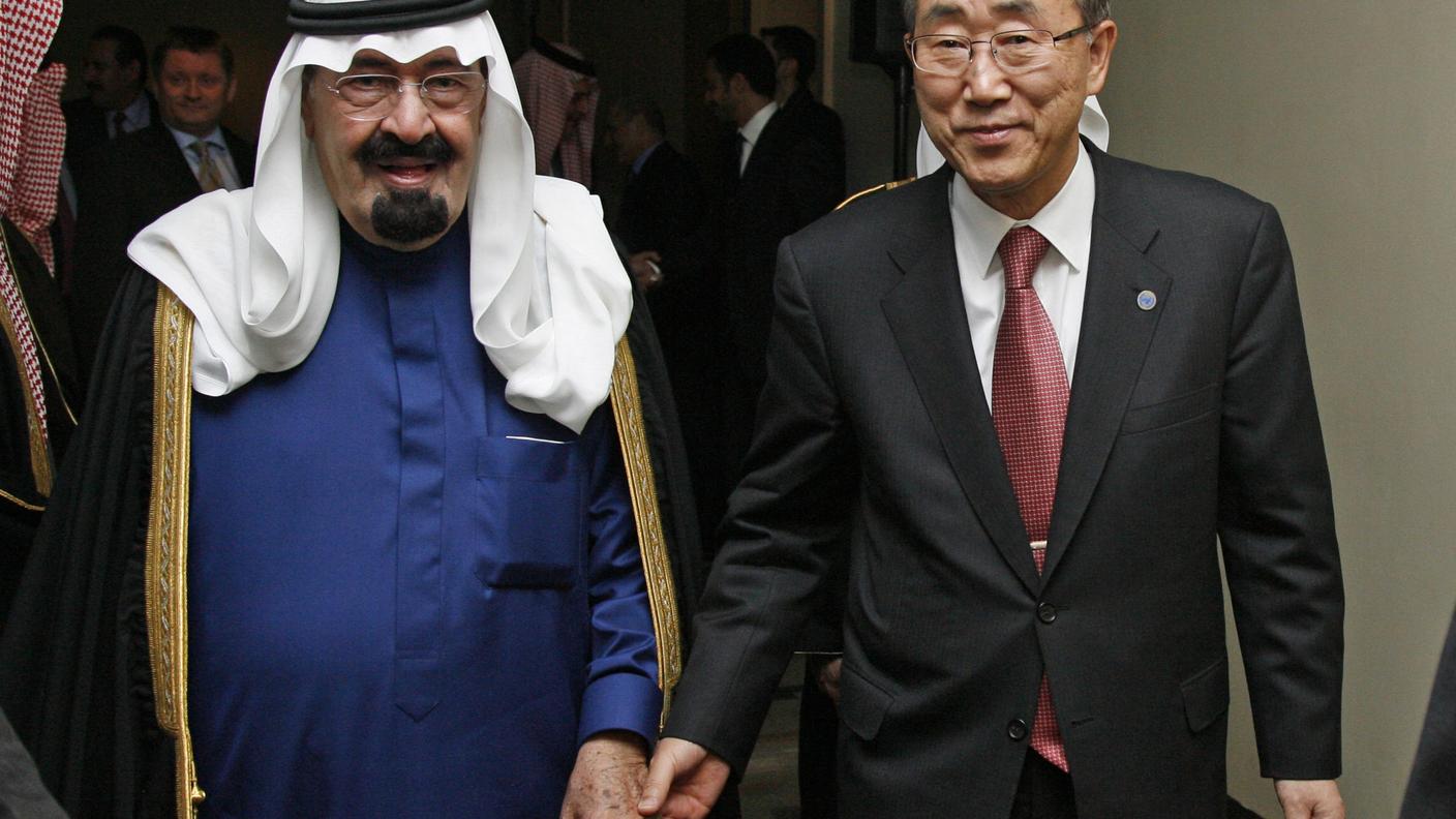 Con il Segretario generale dell'ONU Ban Ki-moon, nel 2008