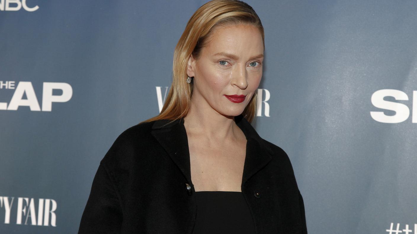 Il look...gelido di Uma Thurman ha suscitato un'infinità di commenti