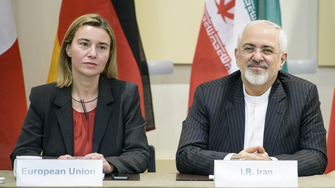 Federica Mogherini e M. Javad Zarif a Losanna