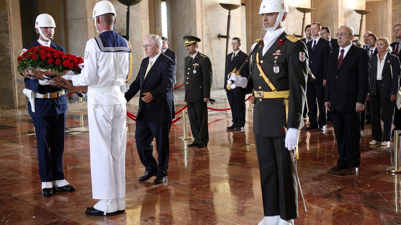 Ankara, marzo 2007, Christoph Blocher al Mausoleo di Mustafa Kemal Atatürk
