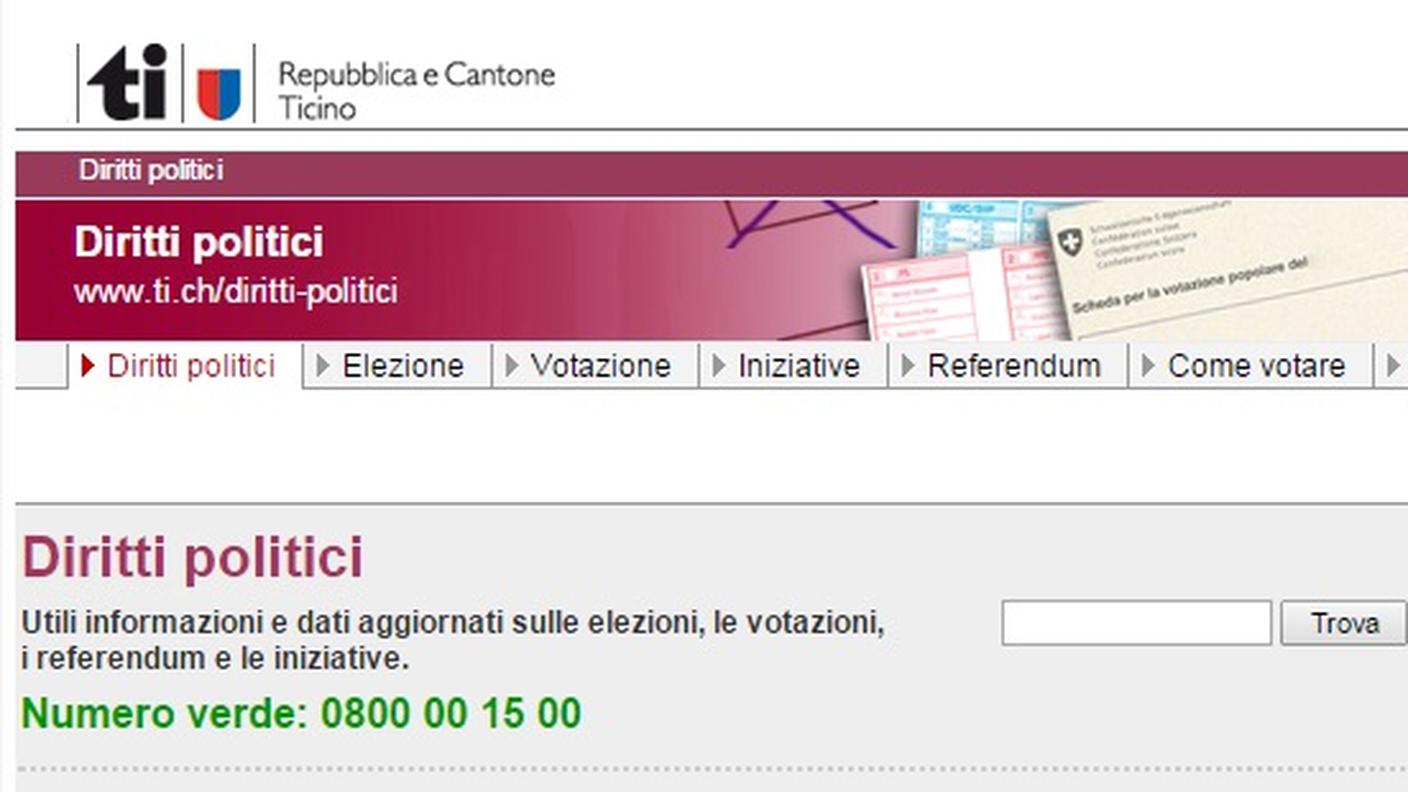 Le delucidazioni sul voto del 18 ottobre integrano ora il sito ticinese sui diritti politici