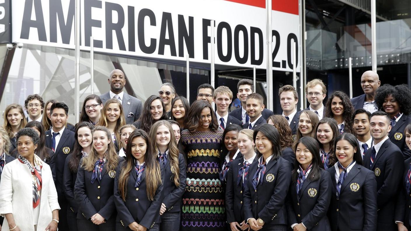 Michelle Obama al padiglione degli Stati Uniti a Expo