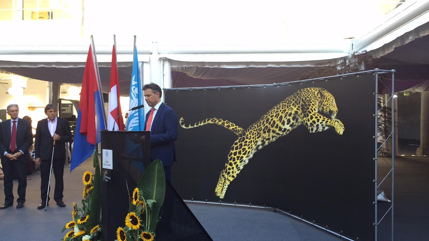 Alain Scherrer alla cerimonia d'inaugurazione