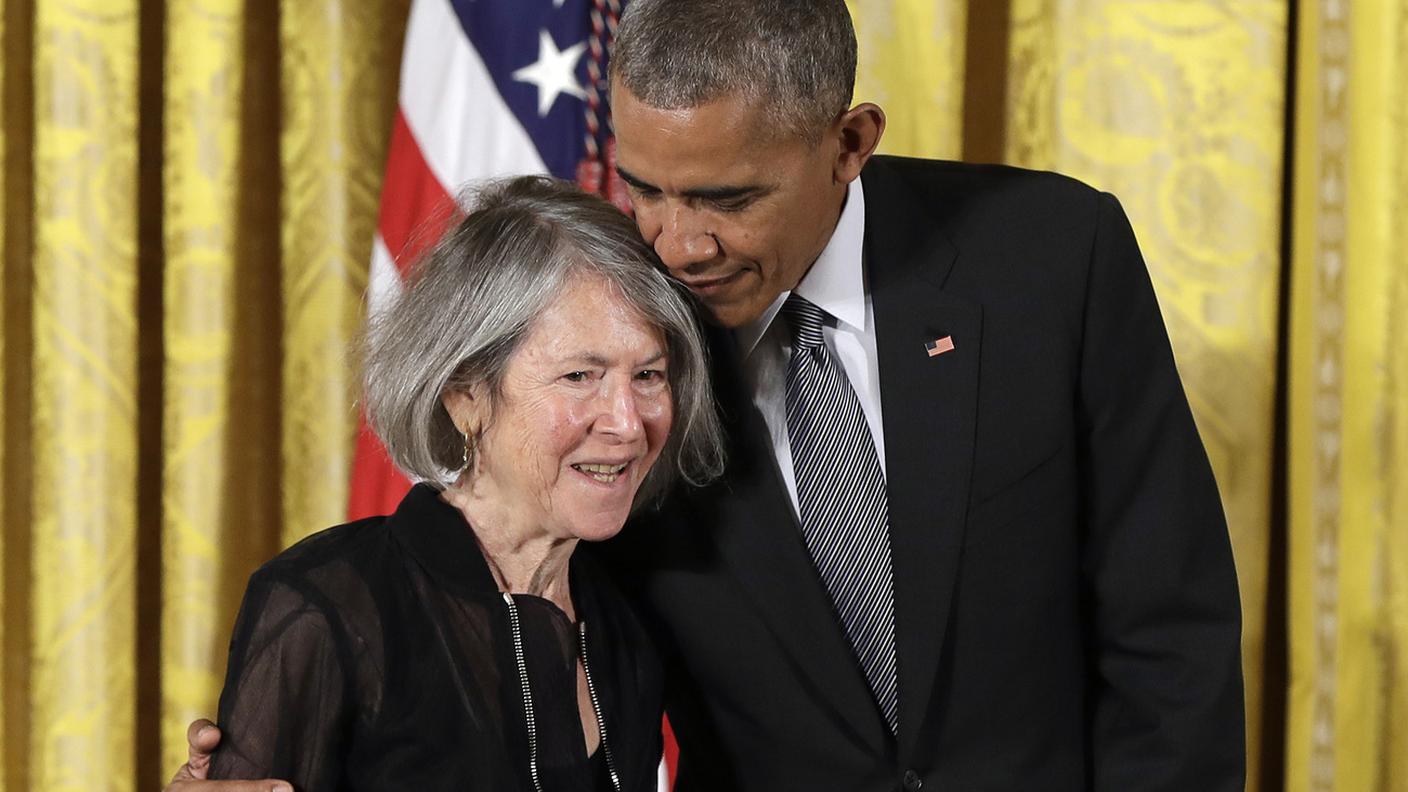 La poetessa con il presidente Barack Obama nel 2016