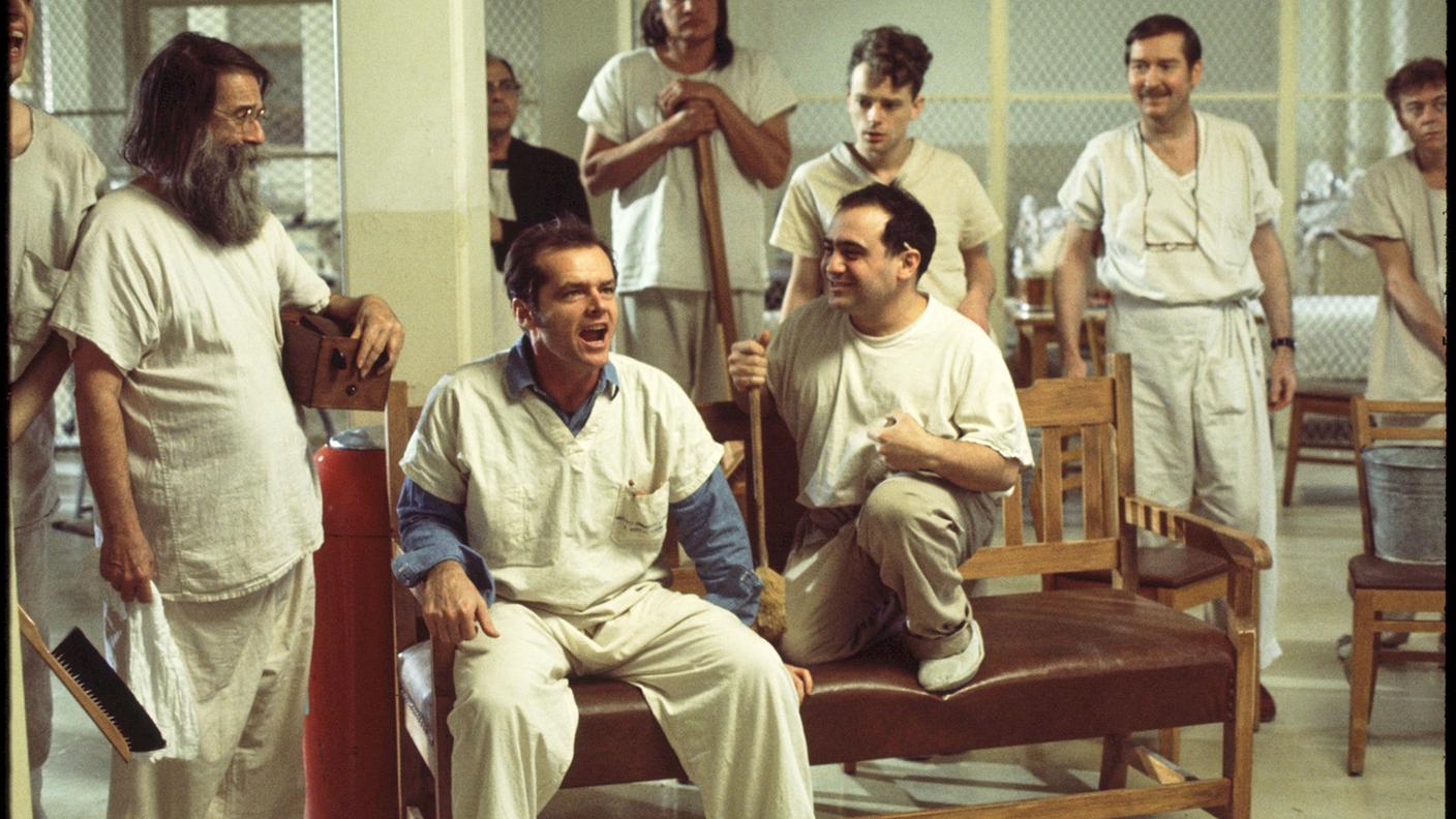 Un'immagine tratta da Qualcuno volò sul nido del cuculo con Jack Nicholson