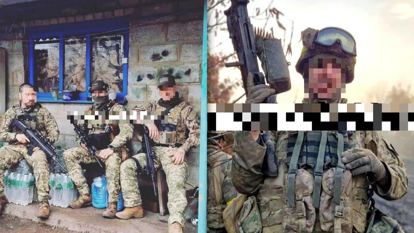Queste immagini, diffuse da account Telegram filorussi, mostrano dei mercenari svizzeri