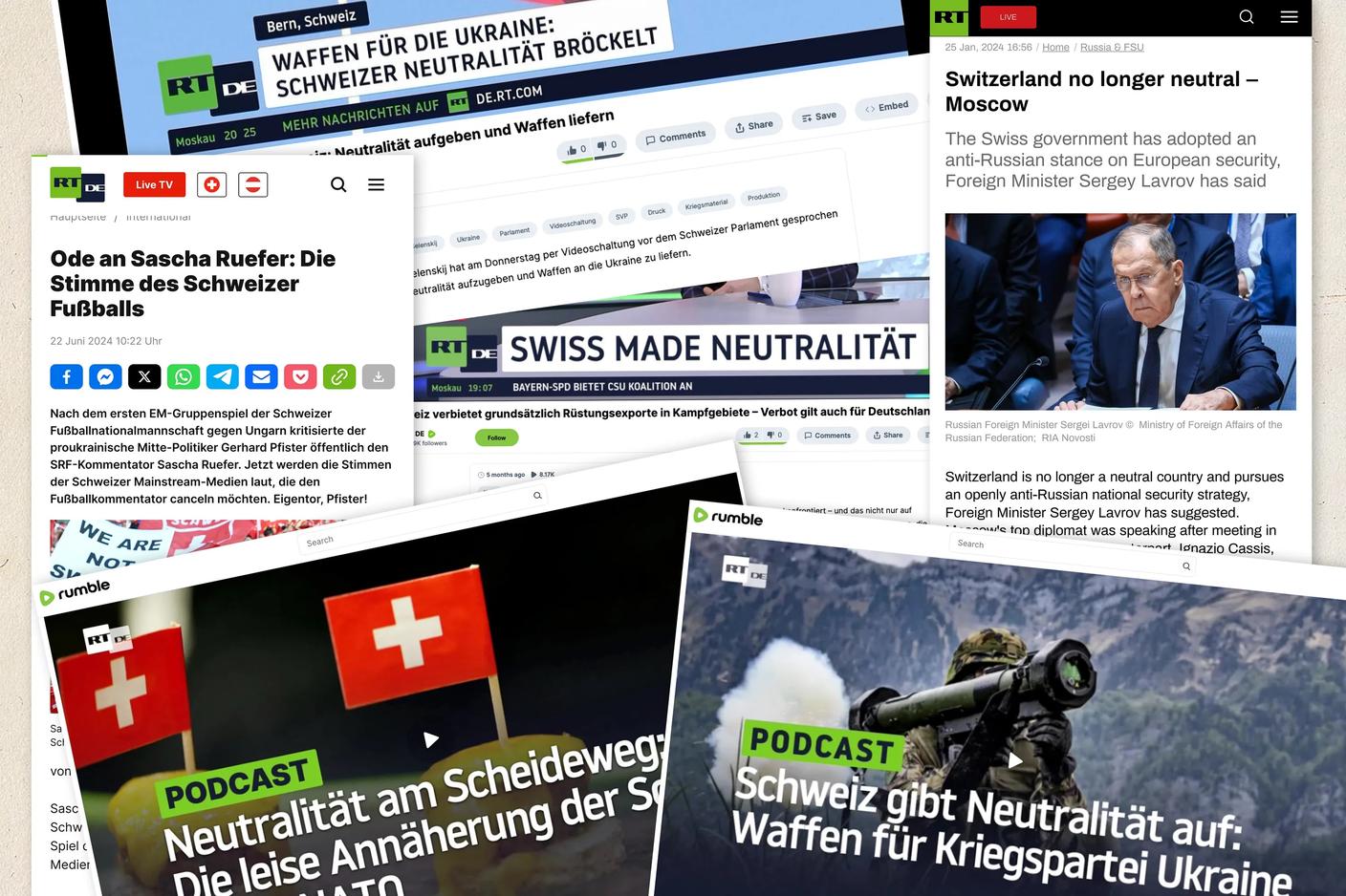Un messaggio chiaro: la propaganda russa si occupa volentieri della neutralità svizzera