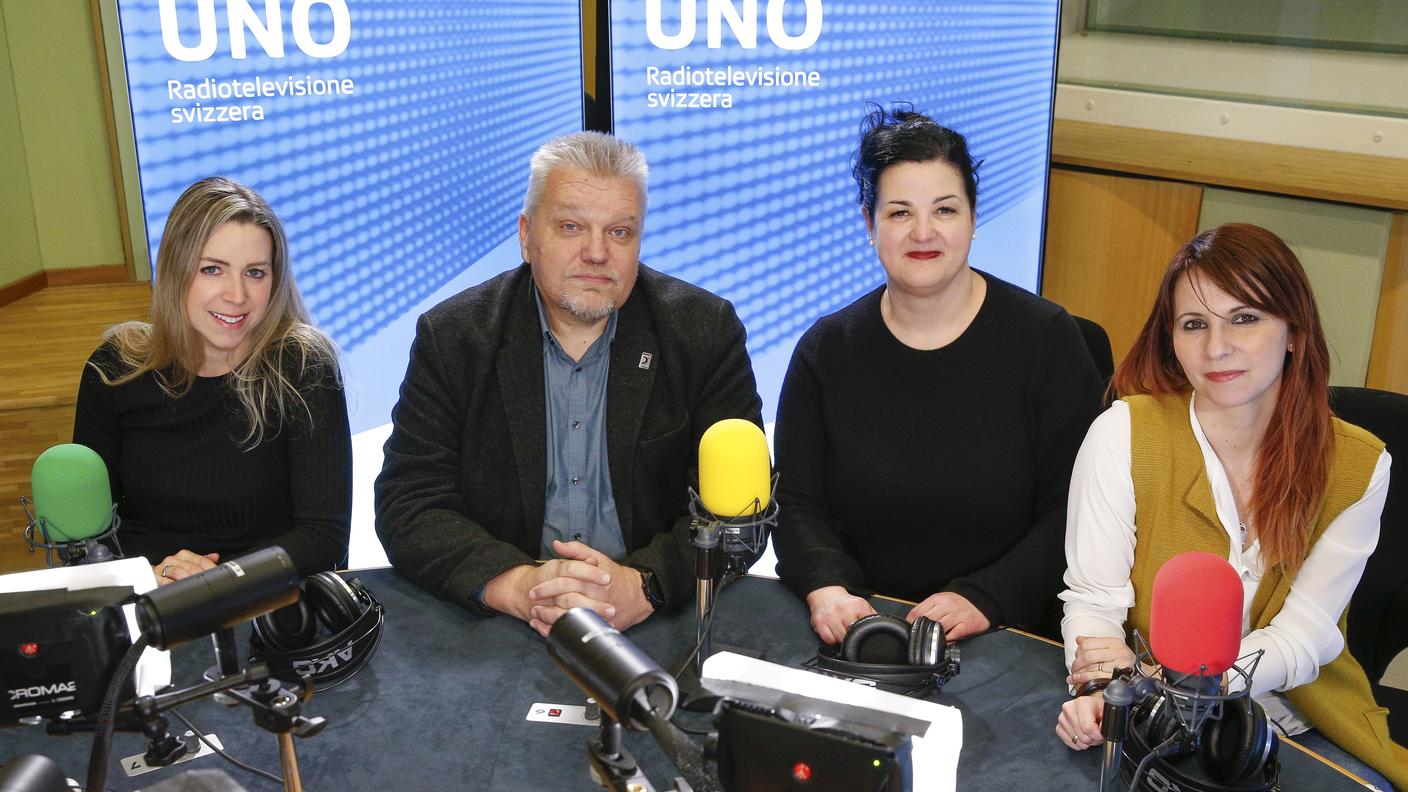 I conduttori: Amanda Pfaendler, Paolo Riva, Sharon Bernardi e Agata Galfetti