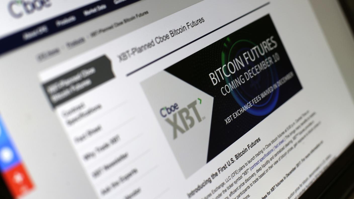 L'annuncio riguardante i Bitcoin Futures sul sito del CBOE.
