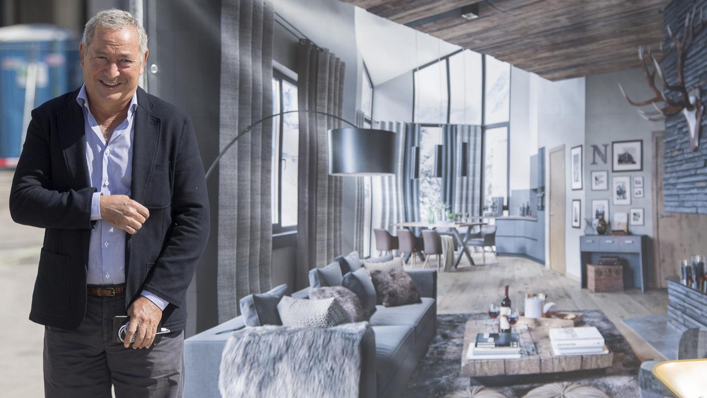 Sawiris sul cantiere dell'Alpenrose in Resort di Andermatt