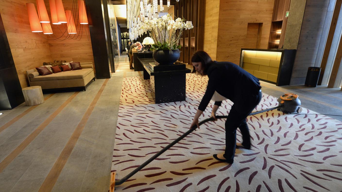 Un salone dell'albergo Chedi di Andermatt