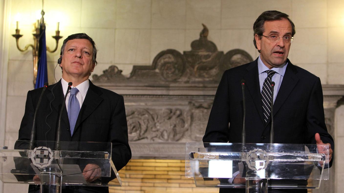 Josè Manuel Barroso e Antonis Samaras