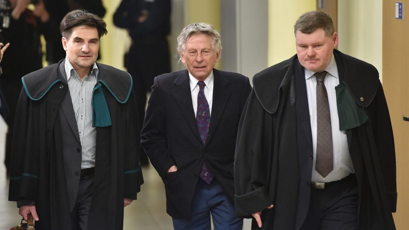 Polanski al suo arrivo in tribunale