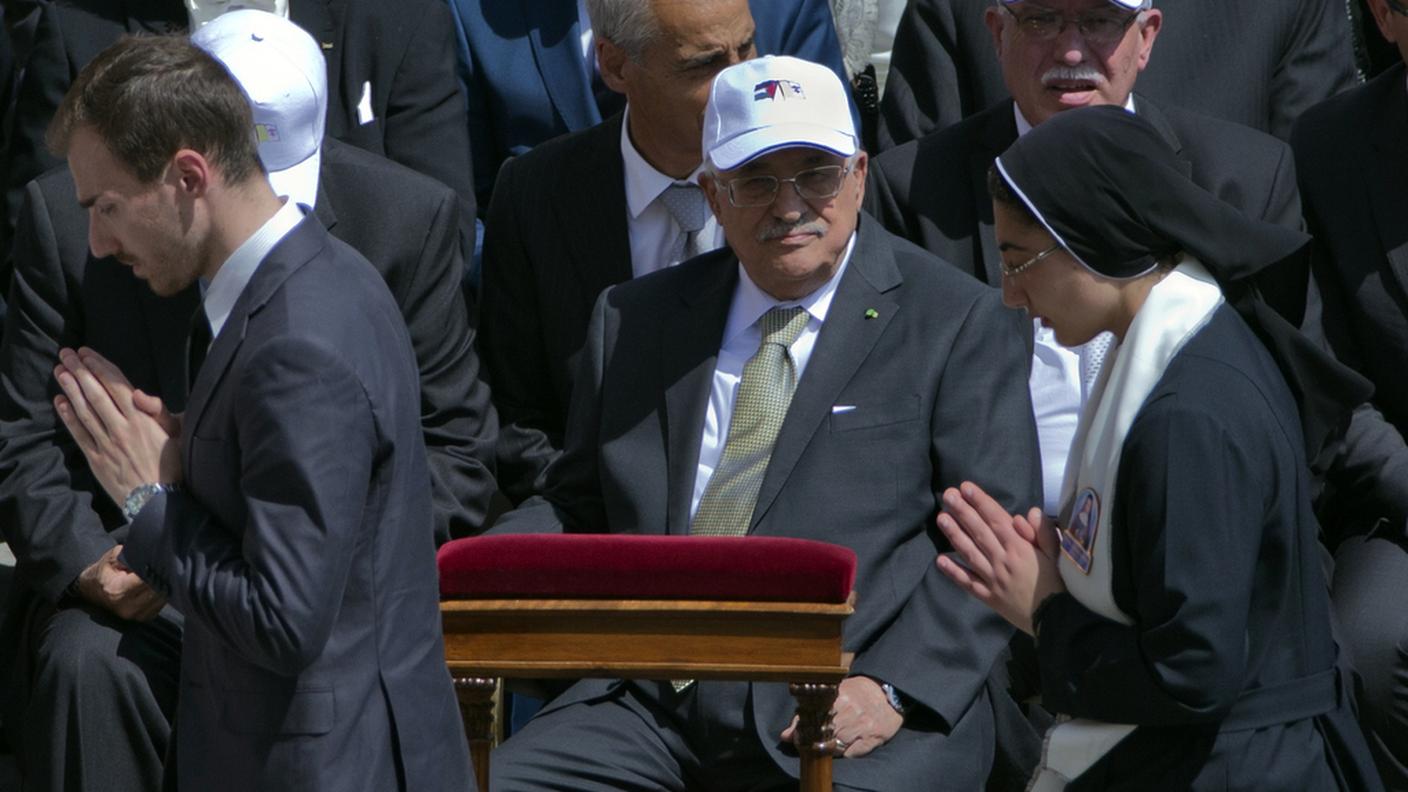 Mahmud Abbas durante la cerimonia