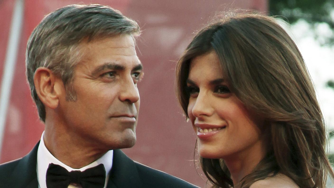 La showgirl italiana in compagnia di George Clooney