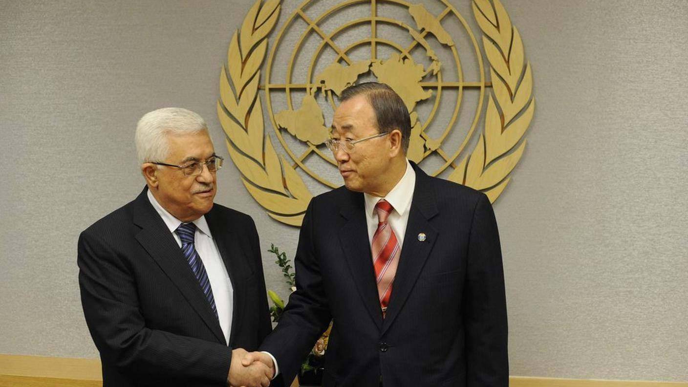 Mahmud Abbas è a New York, qui con Ban Ki-moon