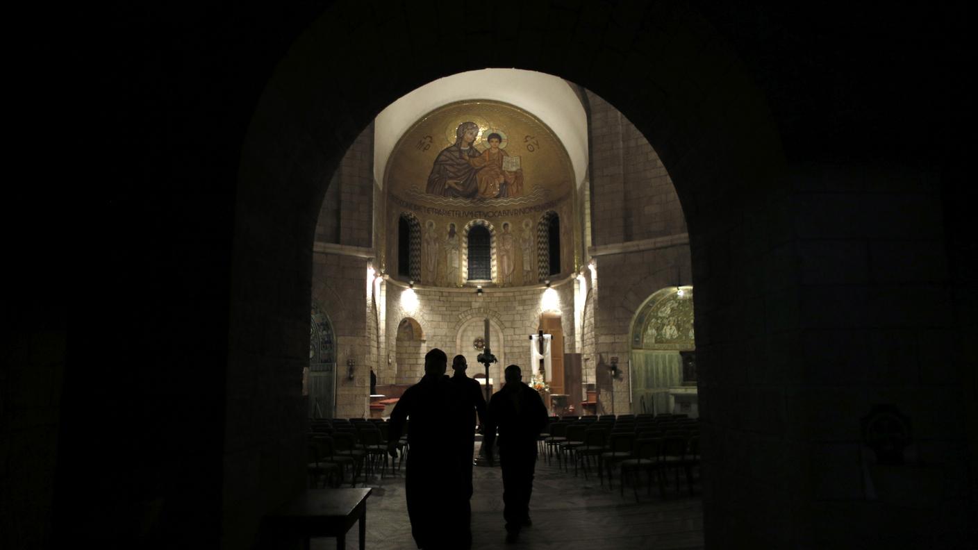 L'interno della chiesa, a Gerusalemme Est
