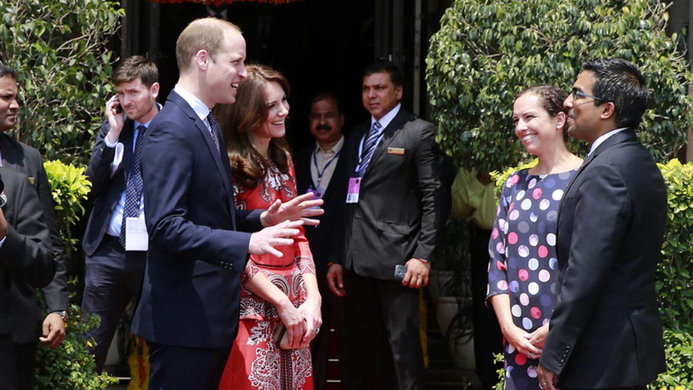 La real coppia la loro arrivo a Mumbai