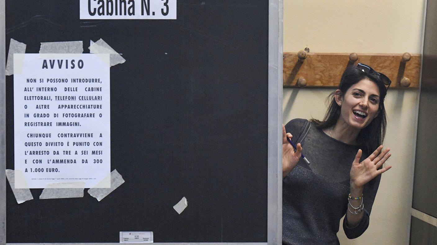 Virginia Raggi, del Movimento 5 stelle è in testa
