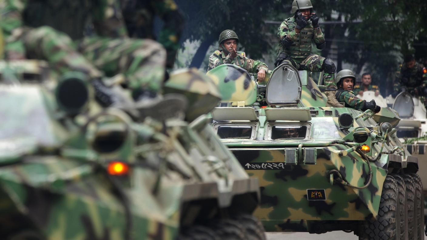 L'esercito sul luogo dell'attacco