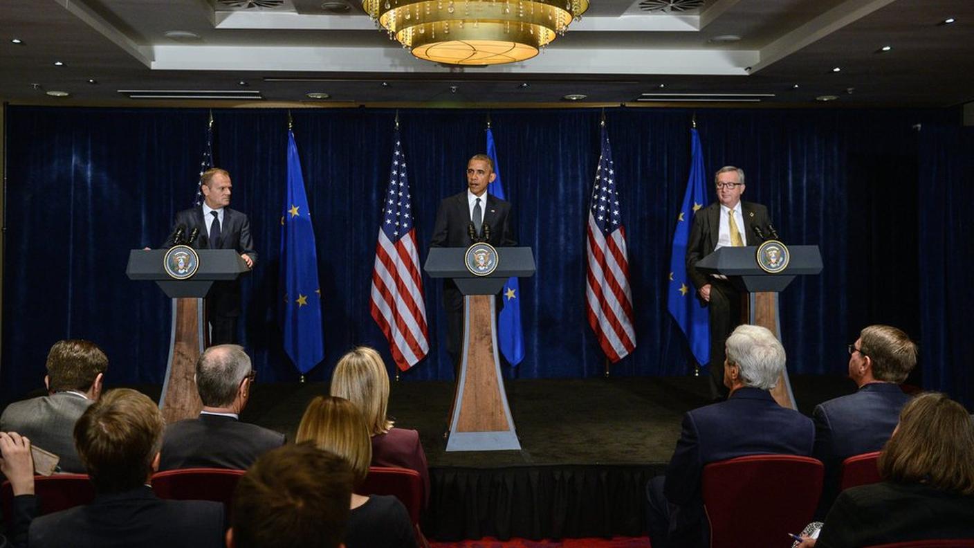 Donald Tusk, Barack Obama e Jean-Claude Juncker