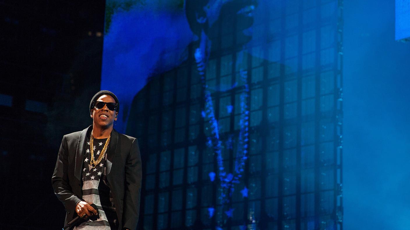 Il rapper durante una delle sue performance 
