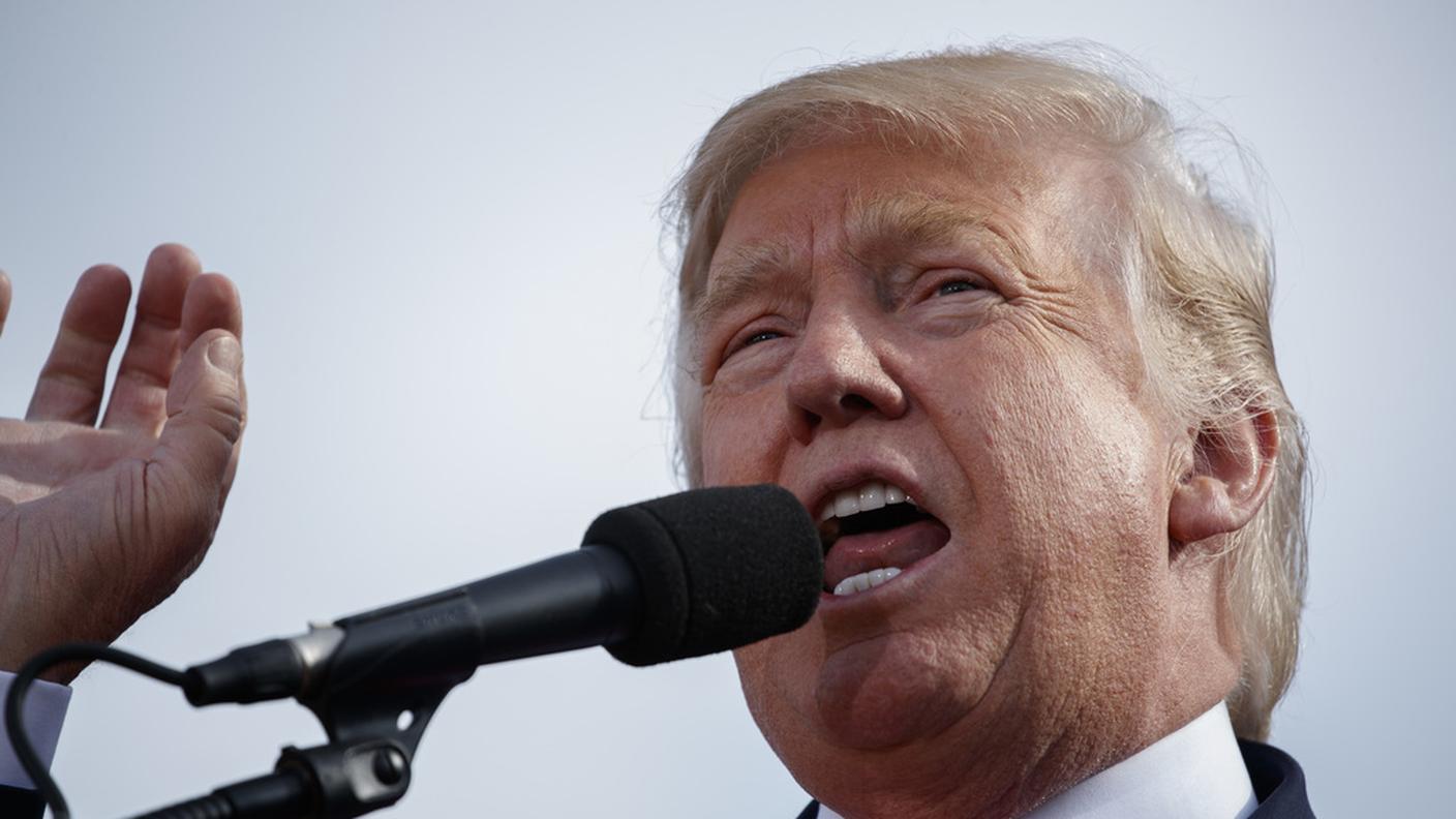 Donald Trump, nel corso del comizio tenuto oggi nel New Hampshire
