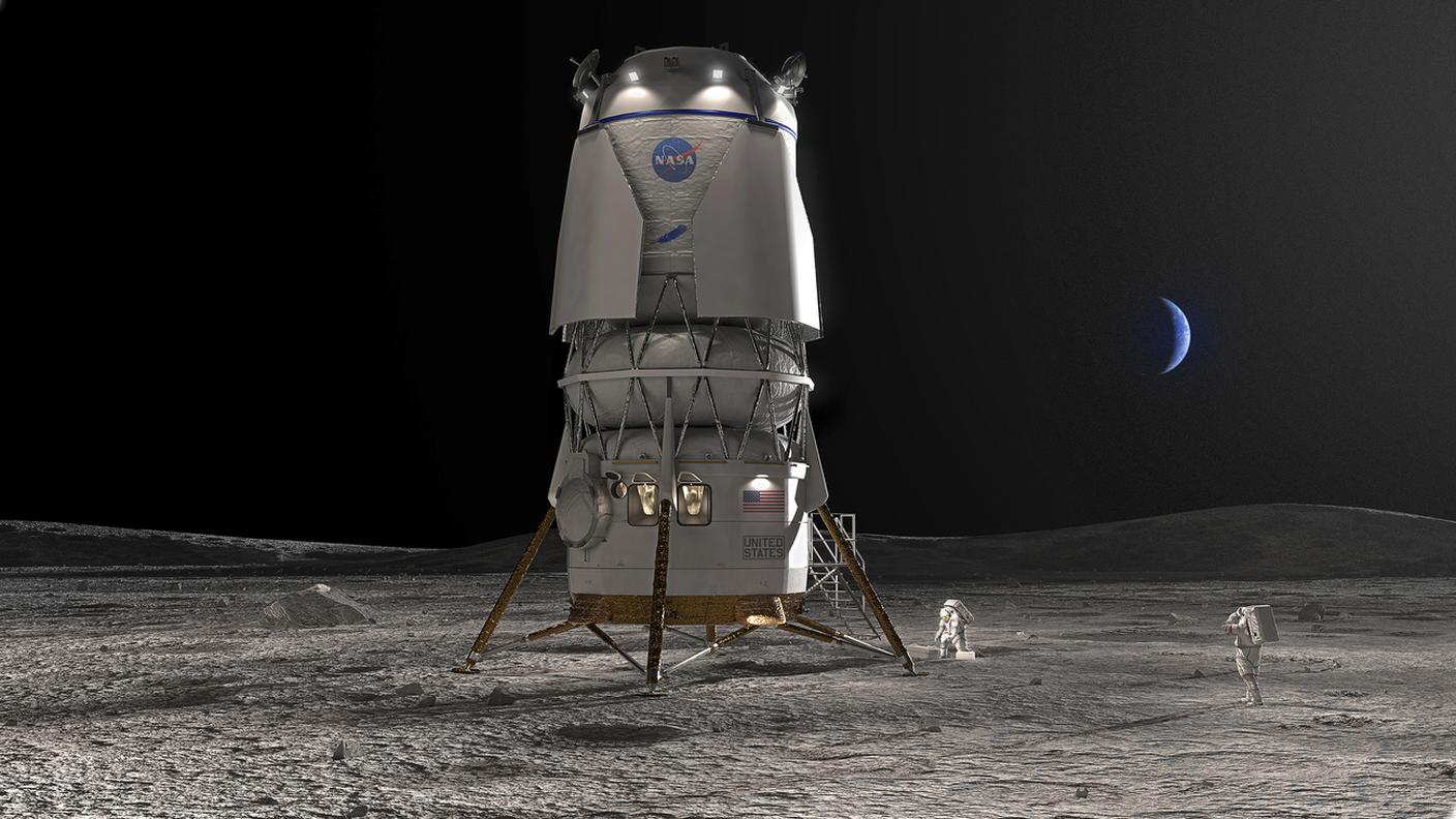Un'illustrazione computerizzata del lander scelto dalla NASA
