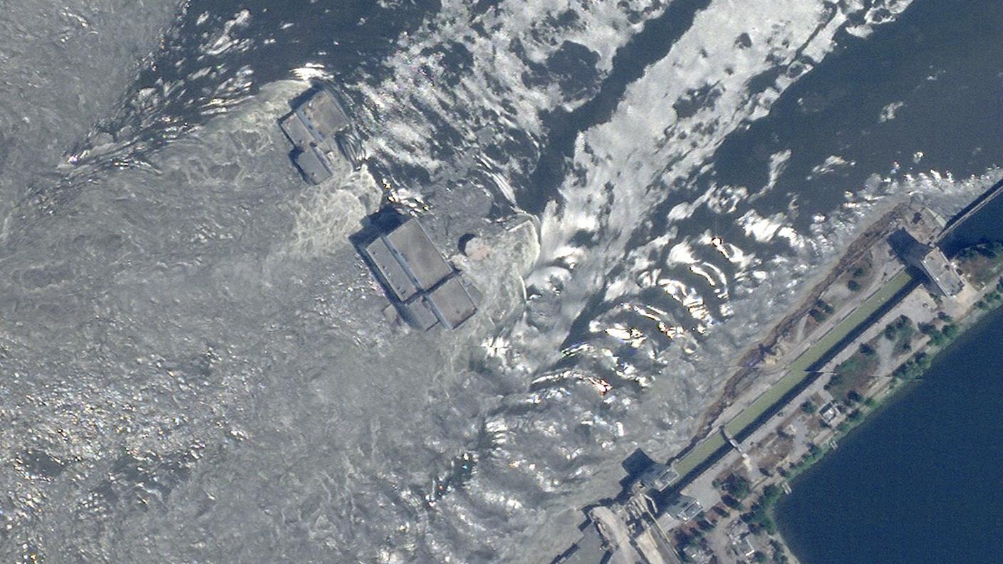 La fuoriuscita d'acqua vista dall'alto