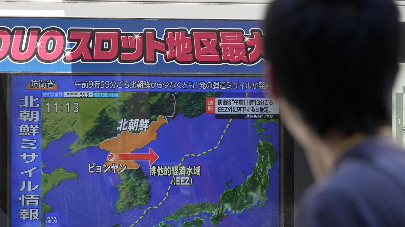 La traiettoria del missile lanciato mercoledì dalla Corea del Nord
