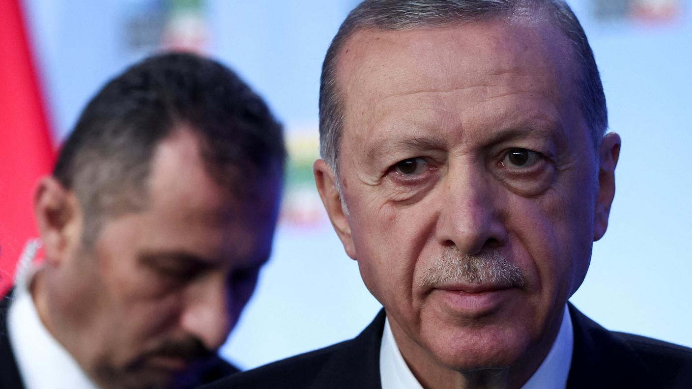 Il presidente turco Recep Tayyip Erdogan al vertice NATO di Vilnius