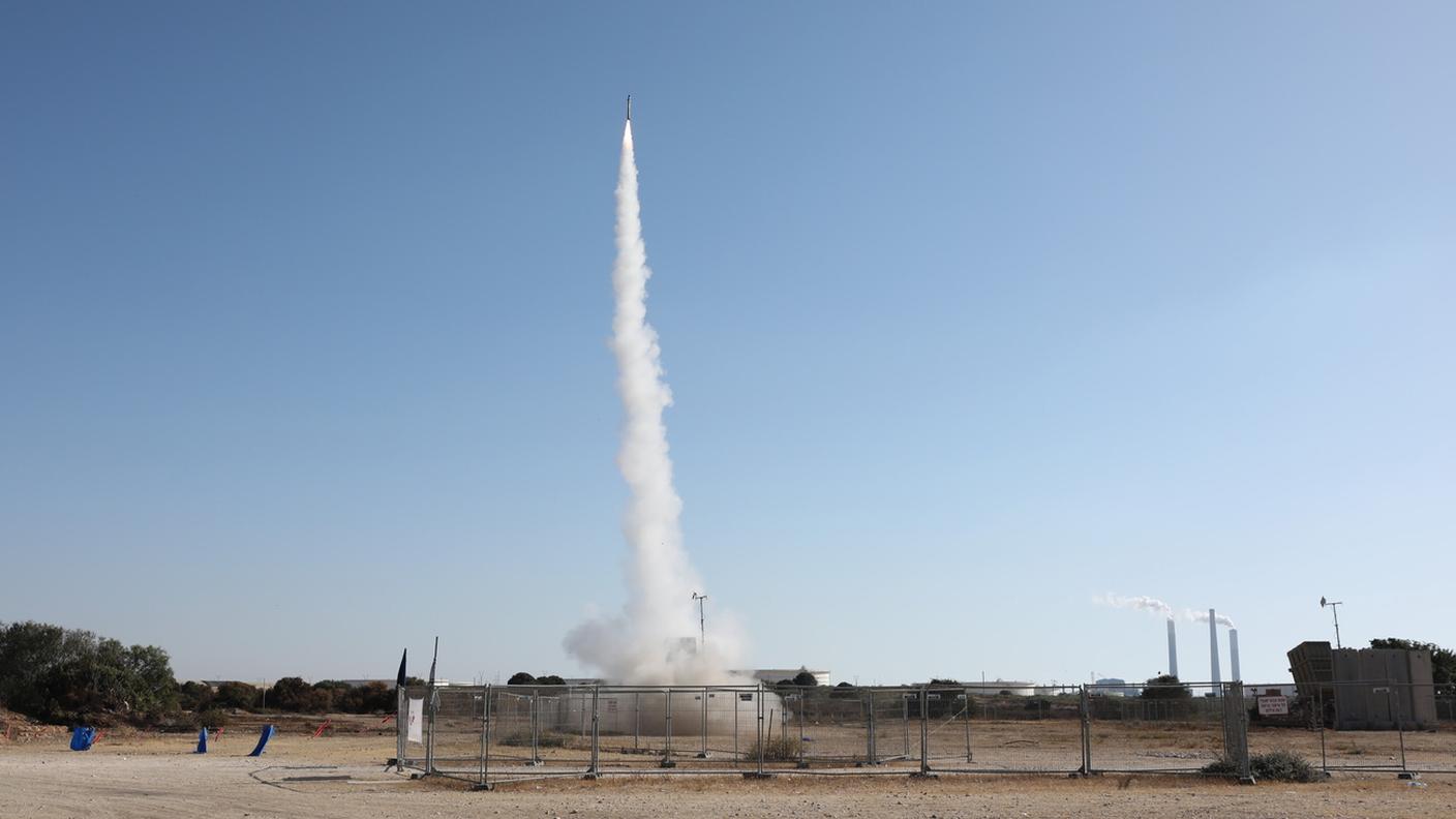 Un missile Tamir lanciato dall'Iron Dome
