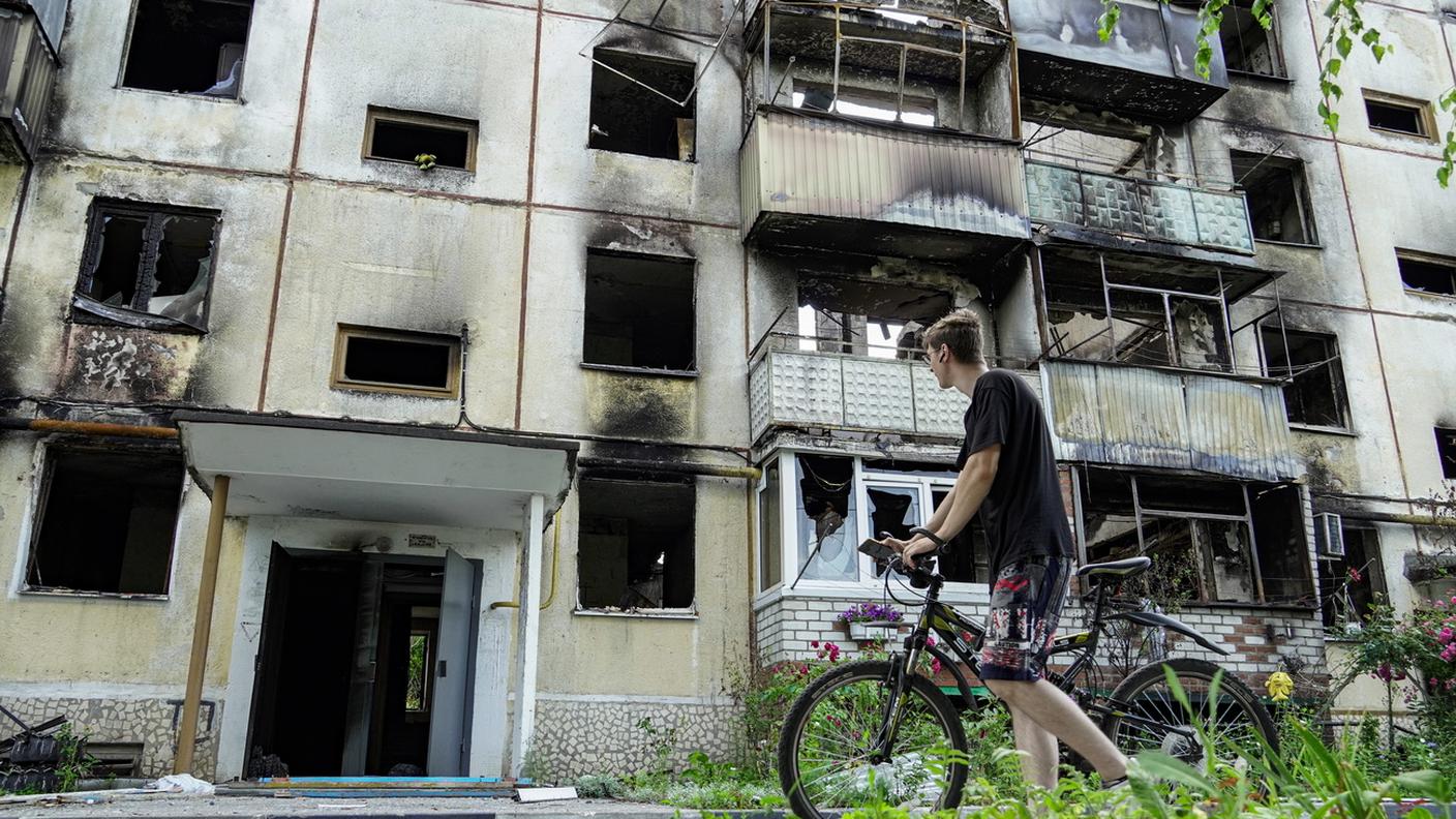 Una casa danneggiata a Belgorod