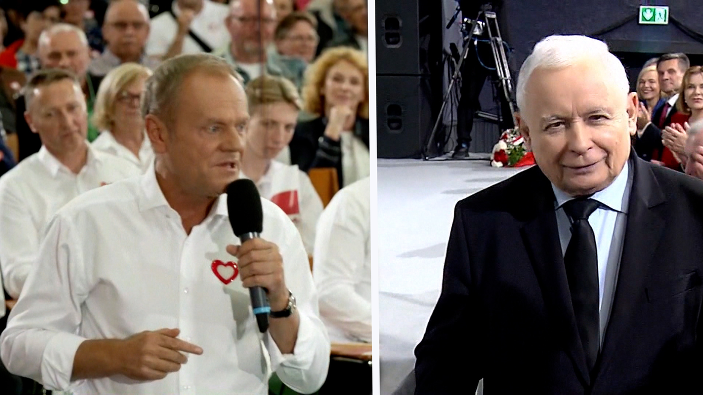 Donald Tusk (sx) e Jaroslaw Kaczyńsky