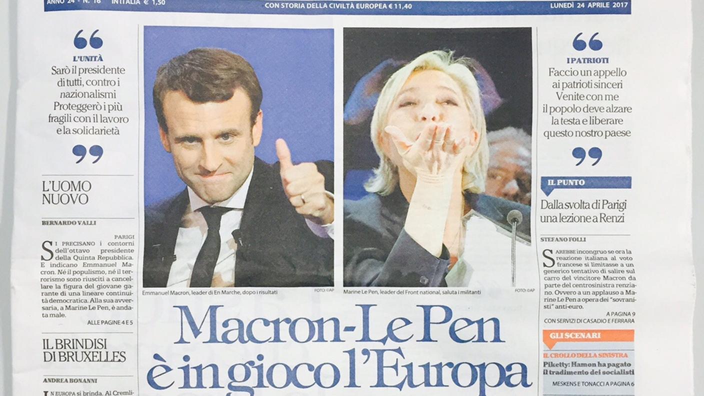 La prima pagina de la Repubblica