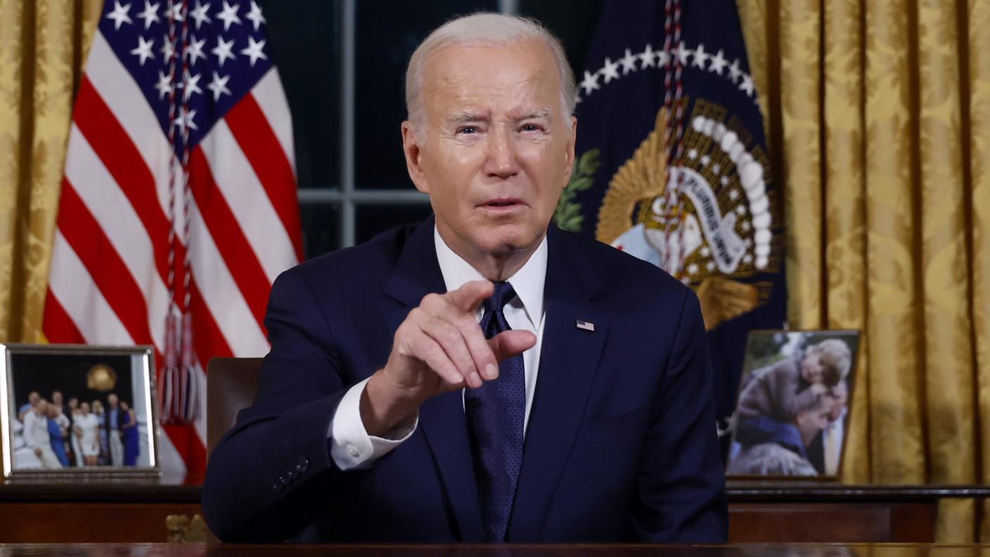 Joe Biden durante il suo discorso di giovedì sera dalla Casa Bianca