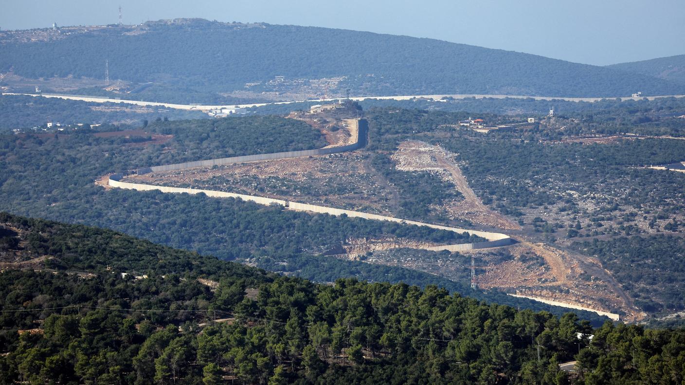 Il confine tra Israele e Libano visto da Israele