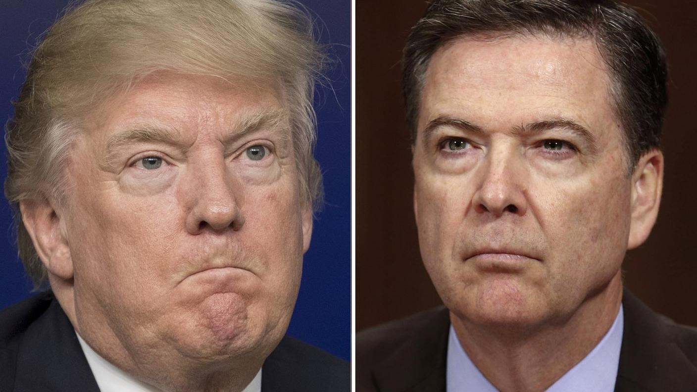 Il presidente americano Donald Trump versus James Comey, ex direttore dell'Fbi silurato da Trump