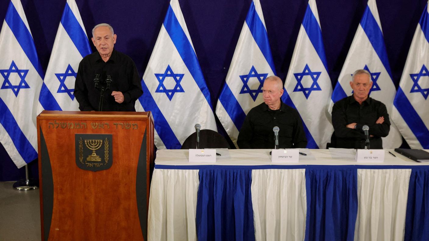 La conferenza stampa del premier israeliano Netanyahu