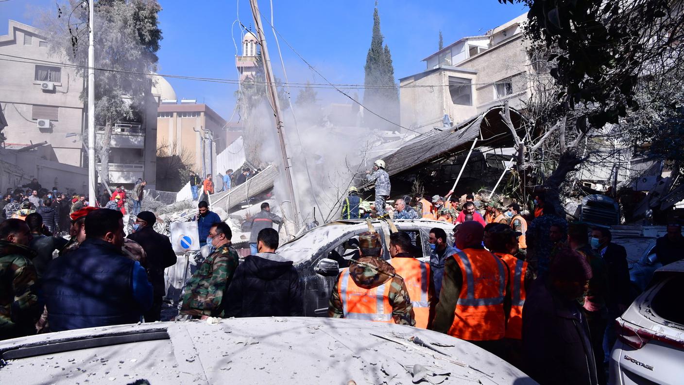 A Damasco dopo l'attacco israeliano