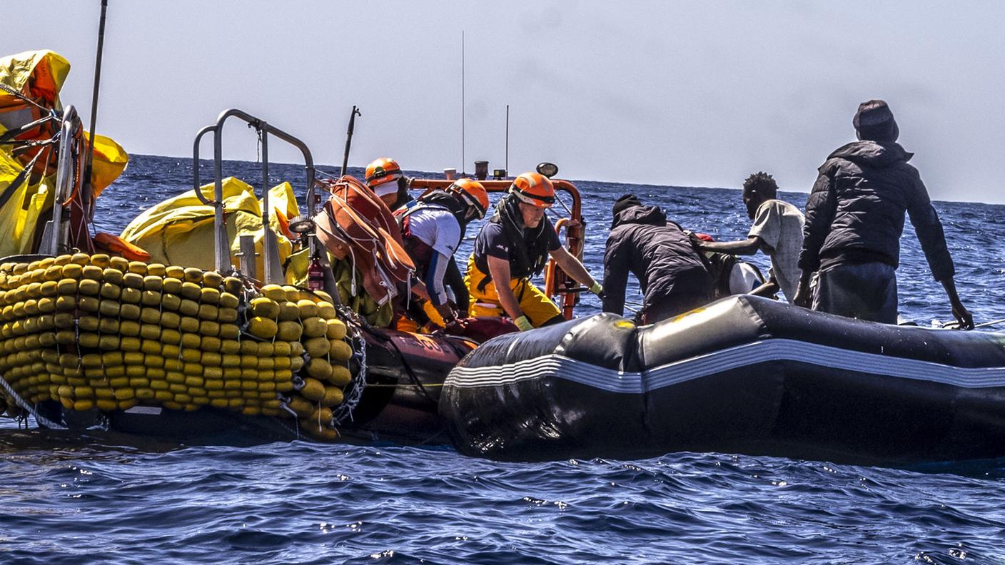 Un momento del salvataggio