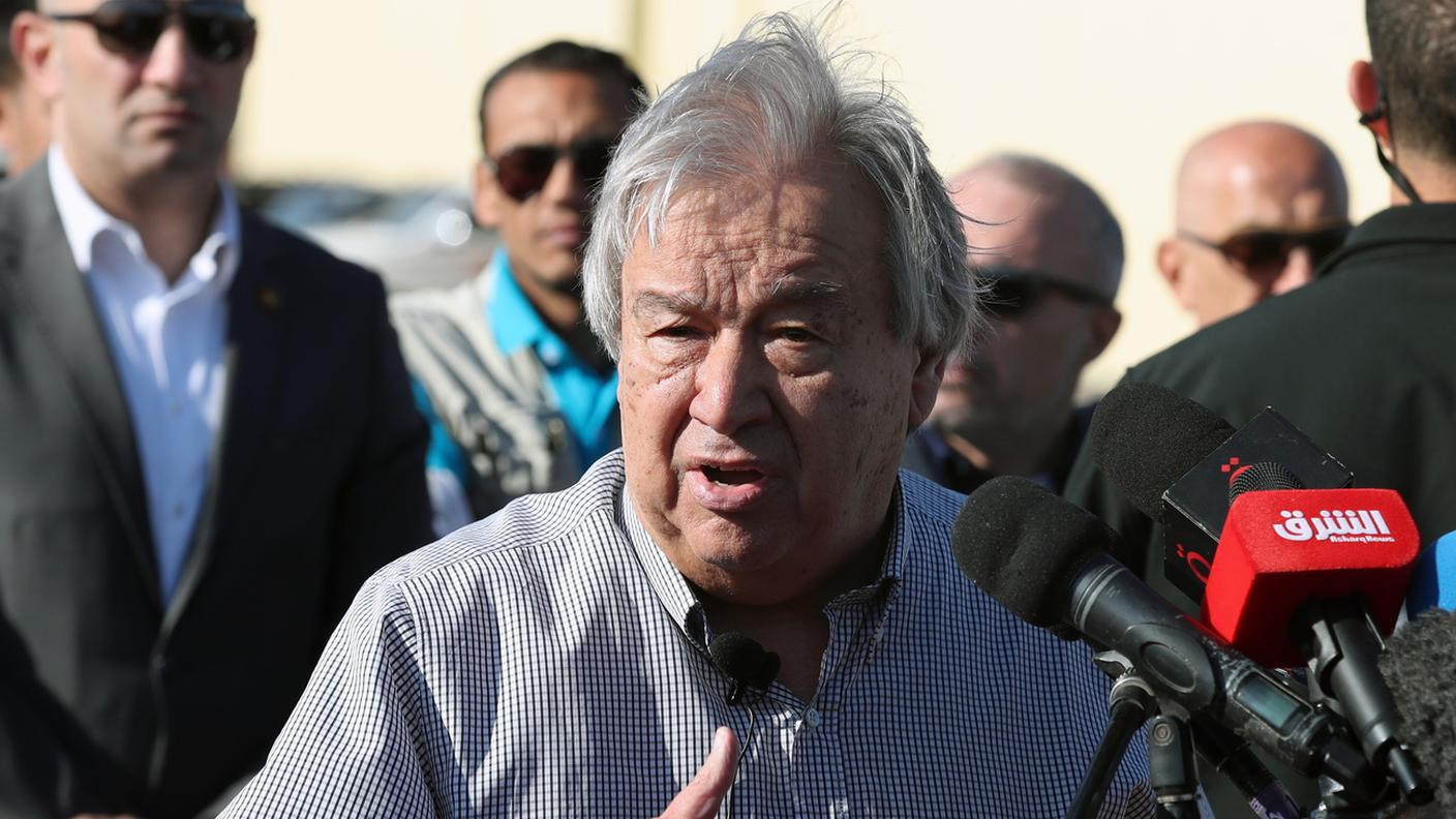 Guterres in una fotografia scattata al valico di Rafah lo scorso 23 marzo