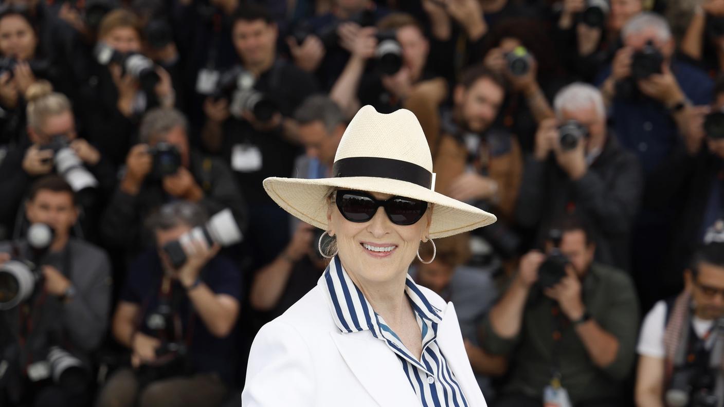 L'attrice americana Meryl Streep in un'immagine scattata oggi a Cannes