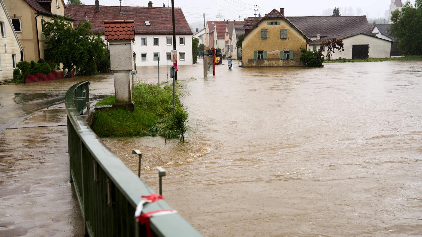 Allagamenti a Fischach, in Baviera