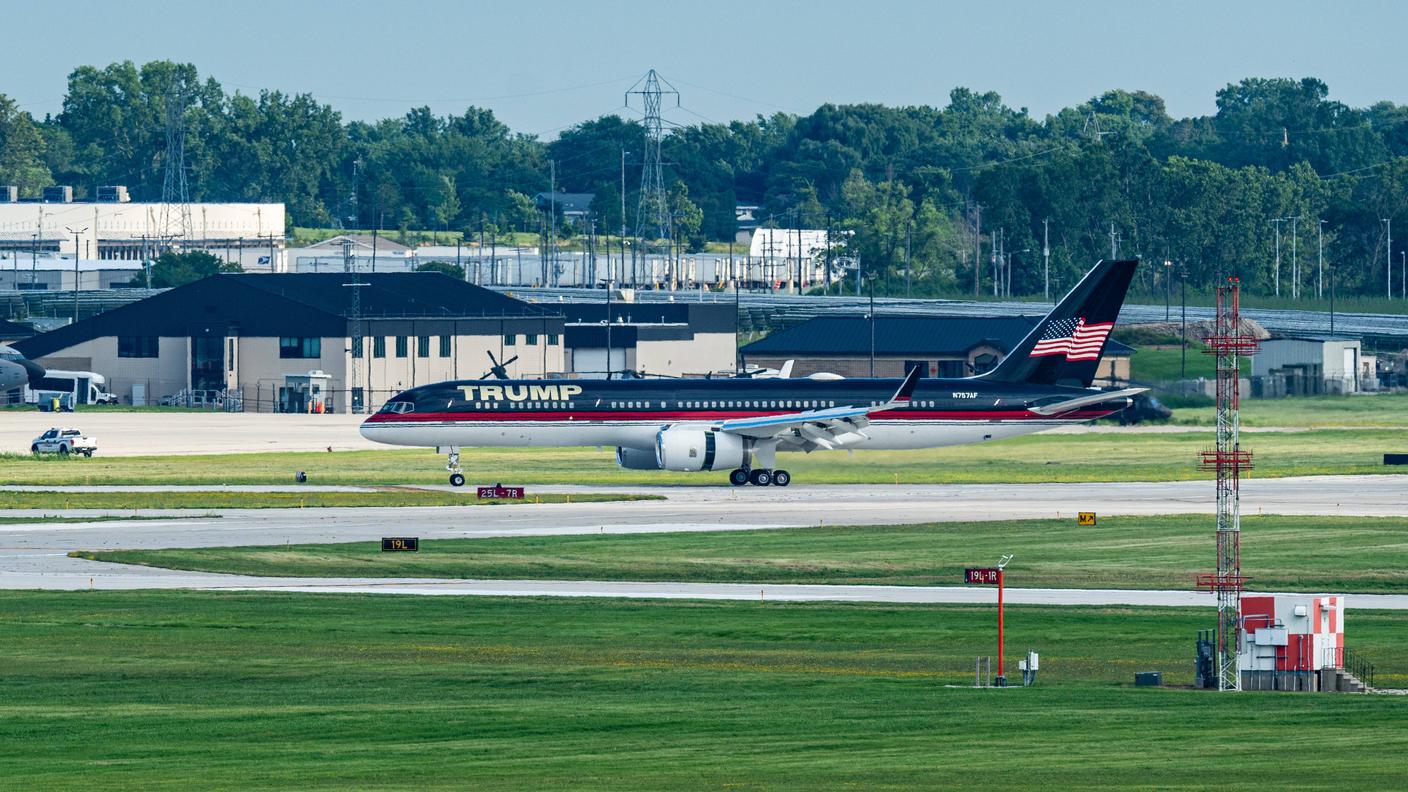L'arrivo di Donald Trump a Milwaukee per la convention nazionale repubblicana